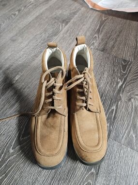 Timberland Women's Tan Suede Ankle Booties with Lace-Up Front